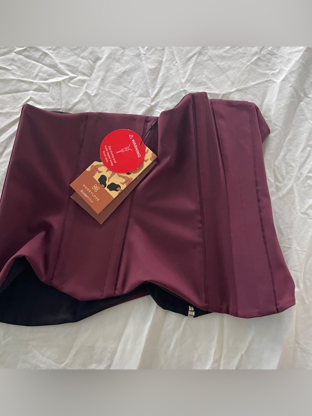 Honeylove waisthero cincher corset Sculptwear Sz XL Burgundy Shapewear